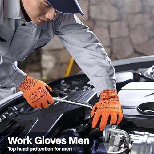 Schwer Schnittschutzhandschuhe LEVEL A9/F,erfüllt die höchsten US-amerikanischen und europäischen Normen für extremer Schnittschutz,PFAS-frei,langlebig,Rutschfest, haltbar, Touchscreen,orange, L