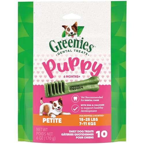 Greenies-Puppy-Petite-Size-Natural-Dental-Dog-Treats-6-oz-Pack-10-Treats Greenies Puppy Petite Size Natural Dental Dog Treats 6 oz Pack 10 Treats