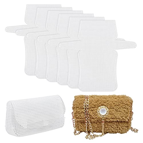 WADORN 6 peças de folhas de tela de plástico faça você mesmo, folha de malha de plástico transparente para fazer bolsa de crochê, bordado em branco, folha de artesanato em tela, fio de acrílico