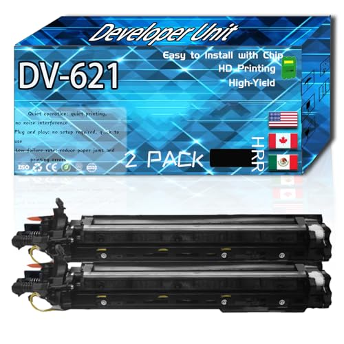 Compatible for Konica Minolta DV-621 Replacement Developer Unit Used with bizhub C450i C451i C550i C551i C650i C651i C750i Printers, High Production Multiple Options (2 Pack Black)