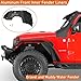 Hooke Road Aluminum Inner Fender Liners for 2018-2025 Jeep Wrangler JL 2-Door & Unlimited (Excl. Rubicon 3.6L), Lightweight Rustproof Front & Rear Wheel Well Protection, 4PCS
