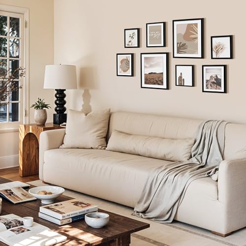 ArtbyHannah Gallery Wall Frame Set,Black Picture Frames Collage Wall Decor with Neutural Art for Living Room Stariway,8 Pack Assorted Size-11"x14",8"x10",6"x8" by ArtbyHannah - Image 2