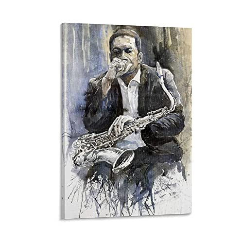 Toile John Coltrane poster jazz décoratif pour créer une ambiance salon feutrée 50x70cm