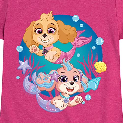 HYBRID APPAREL - Paw Patrol Aqua Pups - Skye and Coral - Toddler and Youth Girls Short Sleeve Graphic T-Shirt - Size 4T3