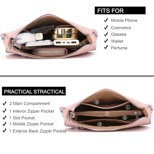 Image of Small Shoulder bag with 2 Removable Straps Cross Body Clutch Purse Handbag for Women