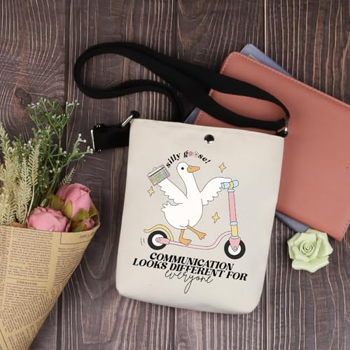 Lywjyb Birdgot Speech Therapy Crossbody Bag AAC Awareness Gift Communication Looks Different for Everyone Gift 5