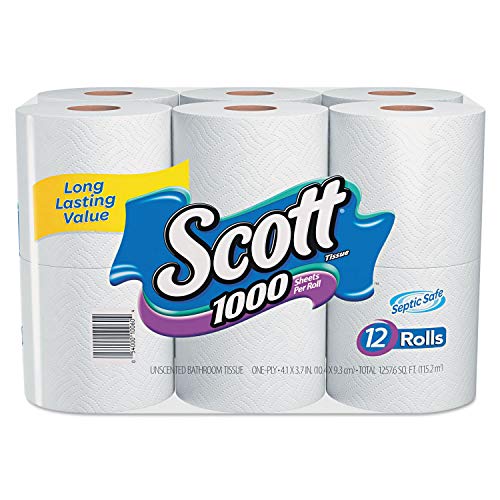 Toilet Paper, 1-PLY, 1000 Sheets/ROLL, 12 Rolls/Pack, 4 Pack/Carton - 2