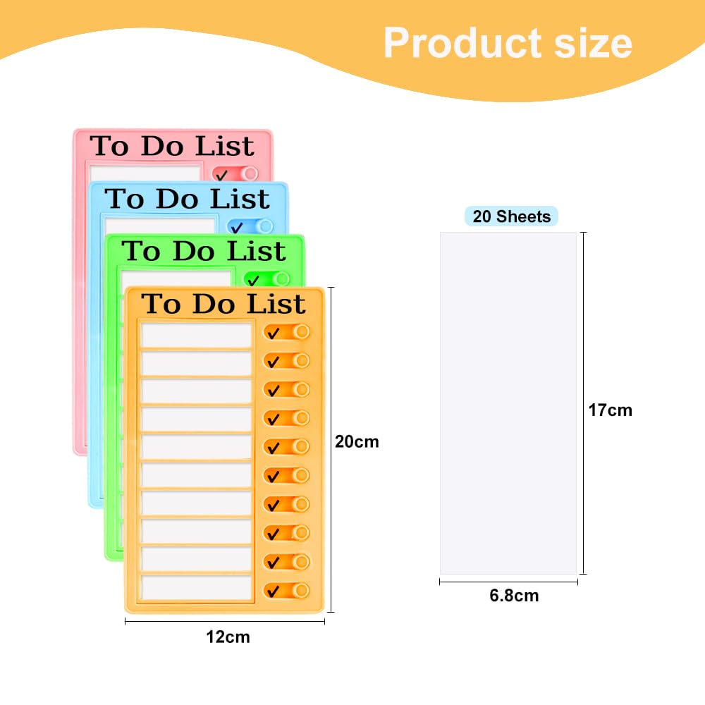 4 Stück To Do Liste Boards Für Kinder - 20x12cm Aufgabenplaner Mit Papieren