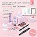 SAVILAND Gel Nail Kit for Toe: 18 Sizes All-In-1 Gel Nail X Kit with U V Light 216 Pcs Pink Toe Nail Press On with Solid Nail Glue VE & Castor Oil LED Nail Lamp Nail Drill Professional DIY Manicure