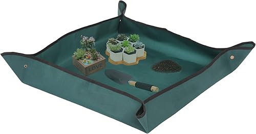 Miniatura 8 de Oxford - Tapete de trasplante de plantas de interior, impermeable, almohadilla plegable de trasplante de bonsái, tela impresa para el espacio de