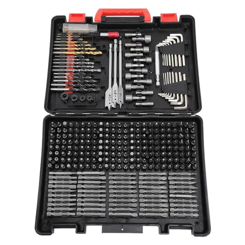 XHTLLO 318Pcs Drill Bit Set, Screwdriver Bit Twist Drill Bit Set, Multifunctional Drill and Driver Multi Bit Set, Drilling and Driving Accessory Kit for Repair Maintenance