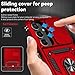 SunStory Compatible with Samsung Galaxy S25 FE 5G Case with HD Screen Protector & Slide Camera Cover & Rotated Ring Kickstand, [Military-Grade] Phone Case for Galaxy S25 FE (Red)