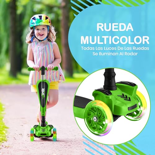Hurtle Patinete, Scooter para niños, 2 años en adelante, Asiento abatible, Altura Ajustable, Monopatin 2 en 1, Luces Intermitentes - imagen 6
