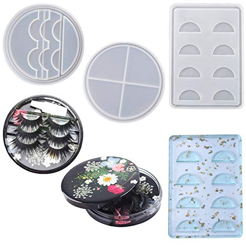 Emotio Fake Eyelashes Storage Case Resin Mold,Eyelash Display Tray Resin Mold,Eyelash Holder Epoxy Casting Mold for Eyelash Collector,DIY Crafts,Storage Box,Jewelry Holder