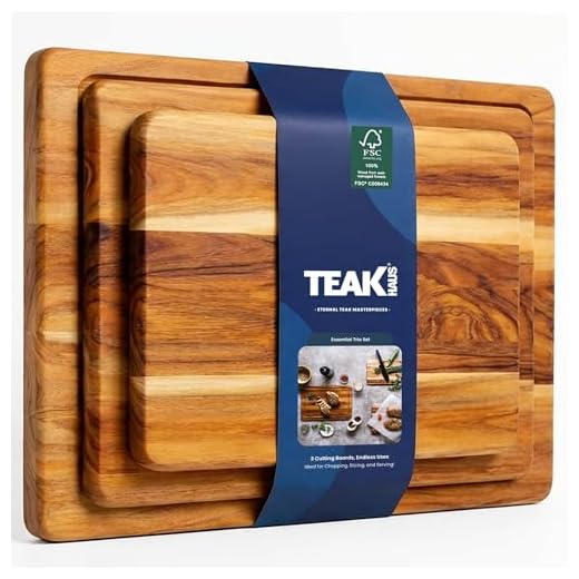 Teakhaus Teak Wood Cutting Board Set (Set of 3)