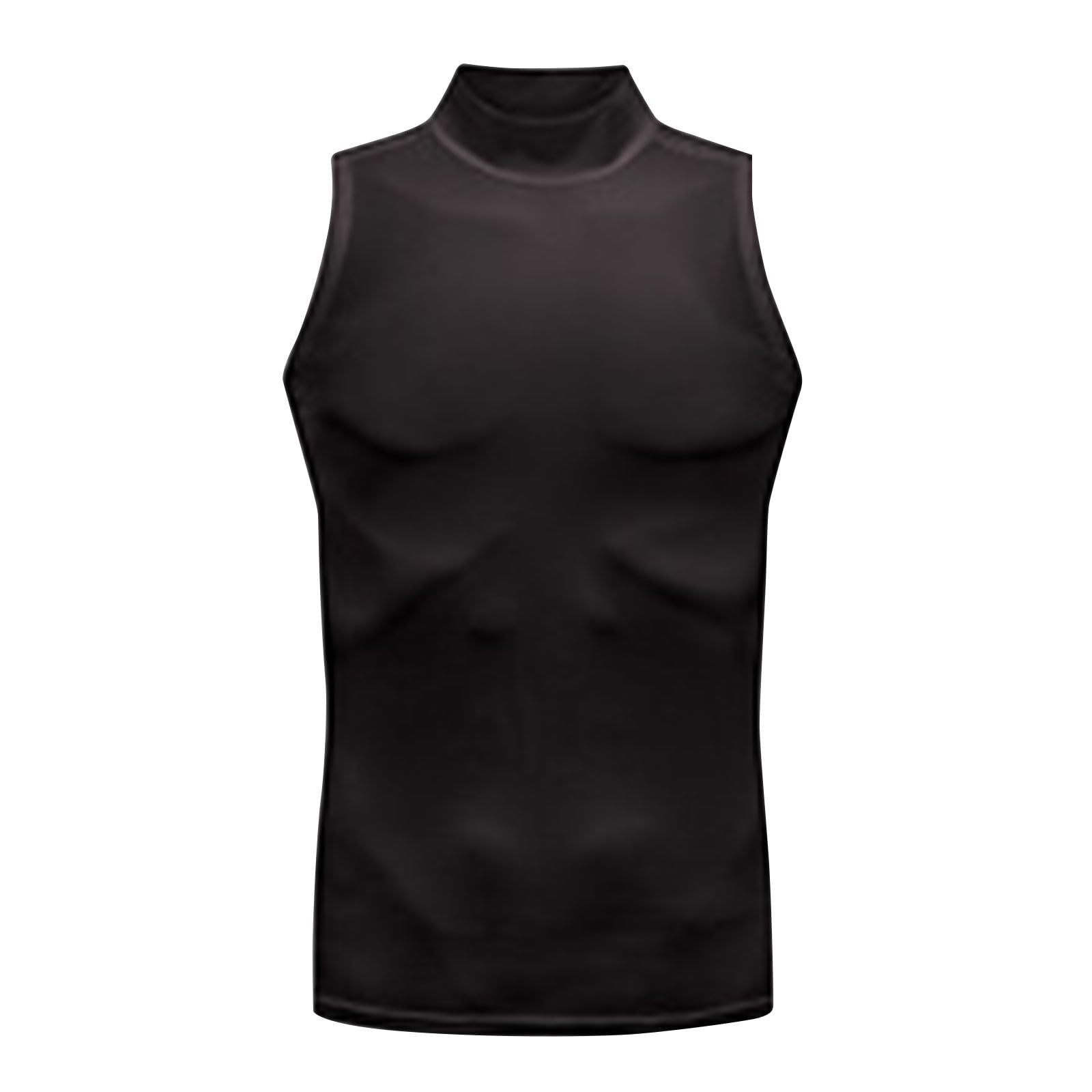 Mens Tank Top Compression Mock Neck Shirts Athletic Workout