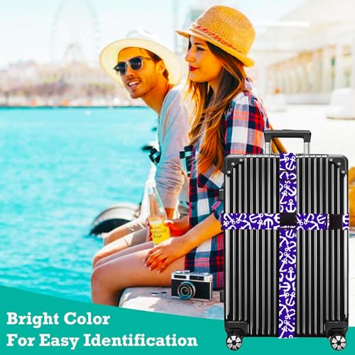 Image of Luggage Straps for Suitcases TSA Approved Easy Pack Organized Suitcase Strap, Luggage Strap, Luggage Belt Strap, Bag Straps for Luggage. Buckle Straps Travel Accessories (Anchor)