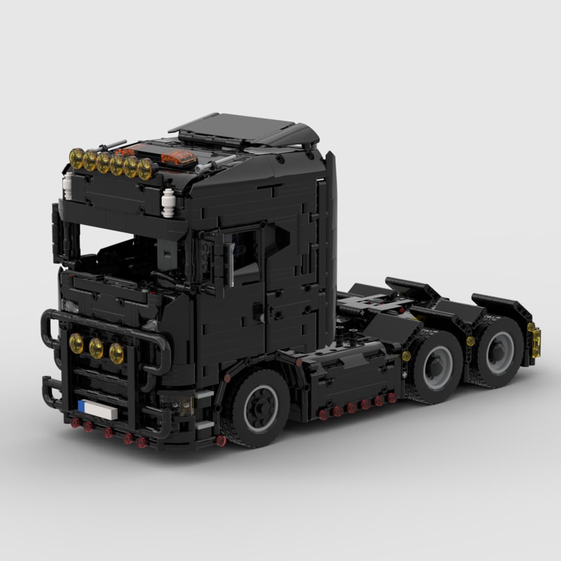 MOC-202330 770s Truck Technic Bausteine Set, Realistischer LKW Modellbausatz mit Lenksystem, Ausstellungs- & Sammlungsmodell für Erwachsene & Jugendliche (Schwarz/2345 Teile)