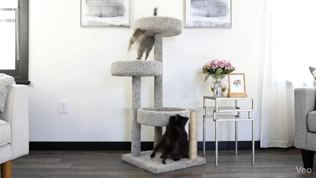 Torre para gatos HomeStock multi nivel con postes para rascar miniatura 6
