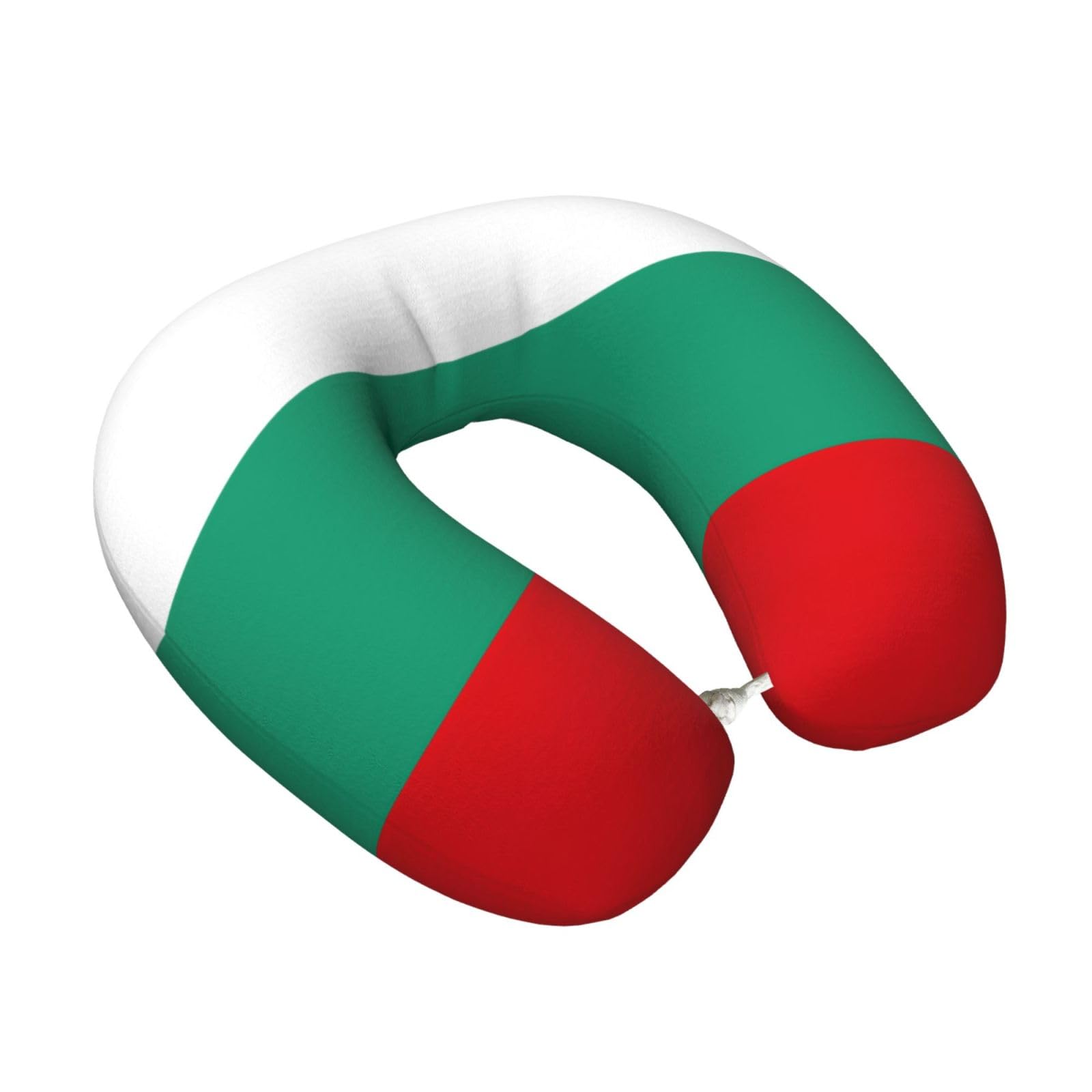 Yyoretp Bulgarian Flag Print Travel Pillow Pure Memory Foam Neck Pillows Portable Headrest for Airplane