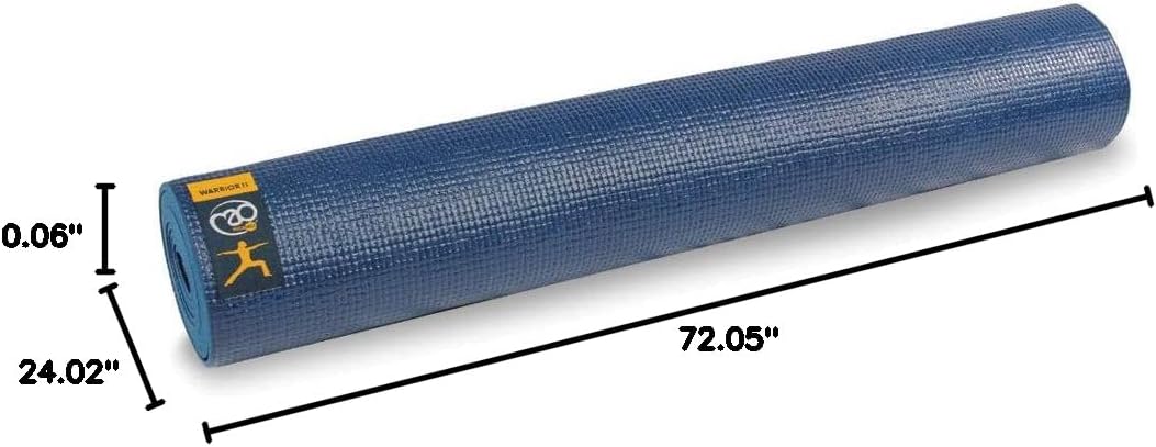 Yoga-Mad Warrior II Yoga Mat | 183cm x 61cm x 4mm | Non Slip Lightweight Exercise Mat | Perfect for Pilates, Yoga, Stretching, Home Workouts and General Fitness