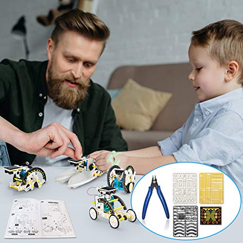 13-in-1 Solar Robot Toy with Plier, STEM Toys Robots for Kids 8 9 10 11 12+, DIY Science Toy Solar Powered Building Robotic Set,Science Experiment Kit for Kids,Education Building Toy Gift for Boy Girl - Thumbnail 6