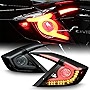 ACANII - For 2016-2021 Honda Civic Sedan Black Housing Smoked Lens Shuriken Shape LED Tube Tail Lights Brake Lamps