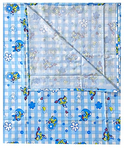 Image of EcoSoft Plastic Sheet,PVC Sheet for Kids,Rubber Sheet for Babies,Bed Wetting Protector(90 x 135 cm) (Blue PPG)