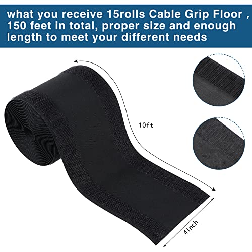 Image of WILLBOND Carpet Cord Cover Cable Protector Floor Cover Cable Protector Management Only for Commercial Office Carpet(147.64 ft,Black)