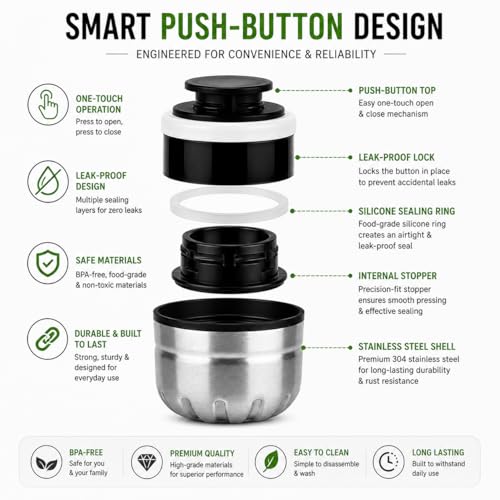 Image of Spare Lid compatible with Milton Duo DLX Thermosteel Bottle, Stainless Steel, Leak-Proof Replacement Cap, Silicone Ring, Silver, 1 Pack, Fits 500ml, 750ml & 1000ml