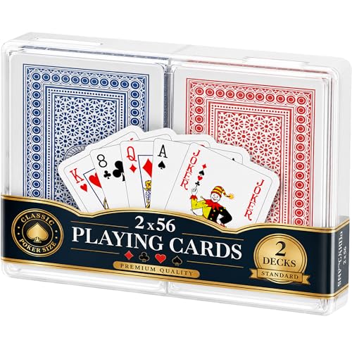 Lot de 2 paquet de cartes Rouge et Bleu - Jeux de Cartes -...