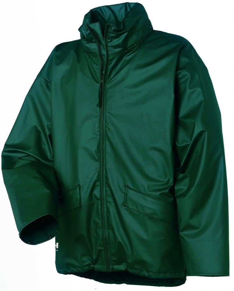 Helly Hansen Workwear Men's Voss Waterproof Rain Jacket, Dark Green, XL