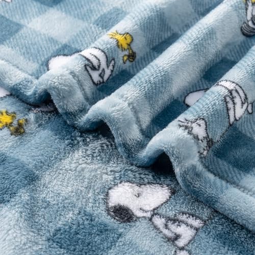 Image of Berkshire Blanket Peanuts VelvetLoft Cute Character Snoopy Plush Blanket,Navy Tonal,Twin 60 in x 90 in (Official Peanuts Product)