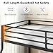 Zevemomo Twin Over Full Size Bunk Bed, Metal Low Profile Bunkbeds with Full-Length Guardrail and Ladder, Space Saving, No Boxing Spring Needed, Black
