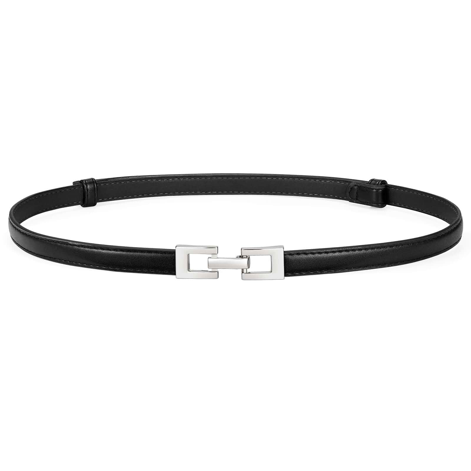 XZQTIVE Women's Thin Leather Belt – Adjustable Casual Office Belt for Dresses Jeans Pants – Gold Buckle, Multi-Color