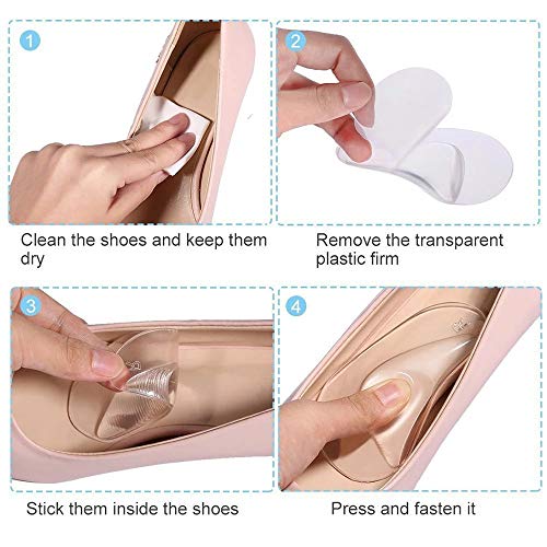 Medical Arch Support Insoles for Flat Feet Arch Support Gel Foot Cushions High Arch Cushions Shoe Insoles Women & Men Shoe Inserts for Foot Pain Relief, Skin+Clear Color