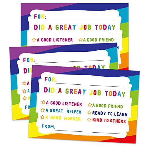 Color Classroom Incentive Cards to Send Home, 50 Cards, Teacher Notes