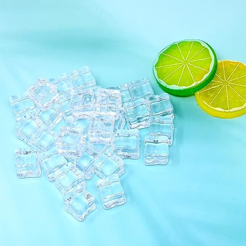 Cubos de hielo acrílicos simulación 50 piezas 18mm miniatura 6