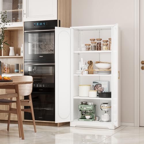 Image of Steeloong 60 inchMetal Pantry Storage Cabinet with Doors & 3 Adjustable Shelves