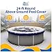Blue Wave Gold 15-Year 24 ft Round Above Ground Pool Cover for Winter– Durable & Weather-Resistant Polyethylene – 4 ft Overlap, Black Underside, Reinforced Grommets, Winch, Cable – Royal Blue