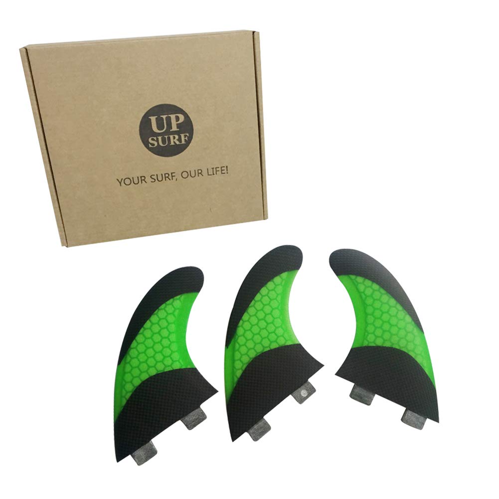 UPSURF Planche De Surf FCS Base 3palmes Fibre De Verre pour Planche De Surf Thruster Set Carbone Rayon De Miel