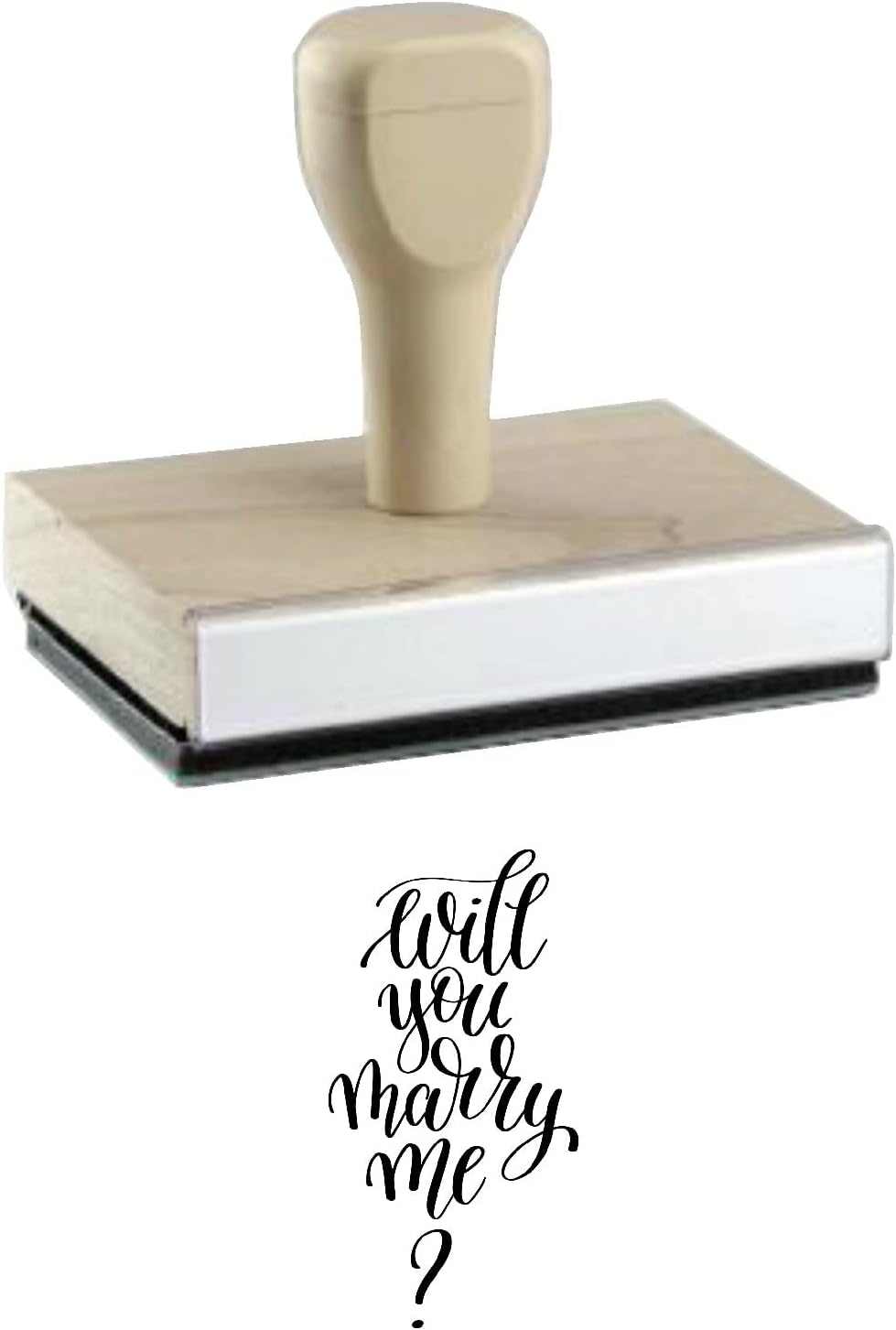 Infusion Will You Marry Me Rubber Stamp, 4 X 2'' Wood Stamp