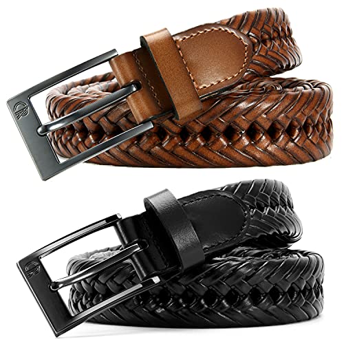 CHAOREN Leather Braided Belts for Men 2 Pack - 1 1/8" Leather Belts in Package Box - Versatile Style Solution4