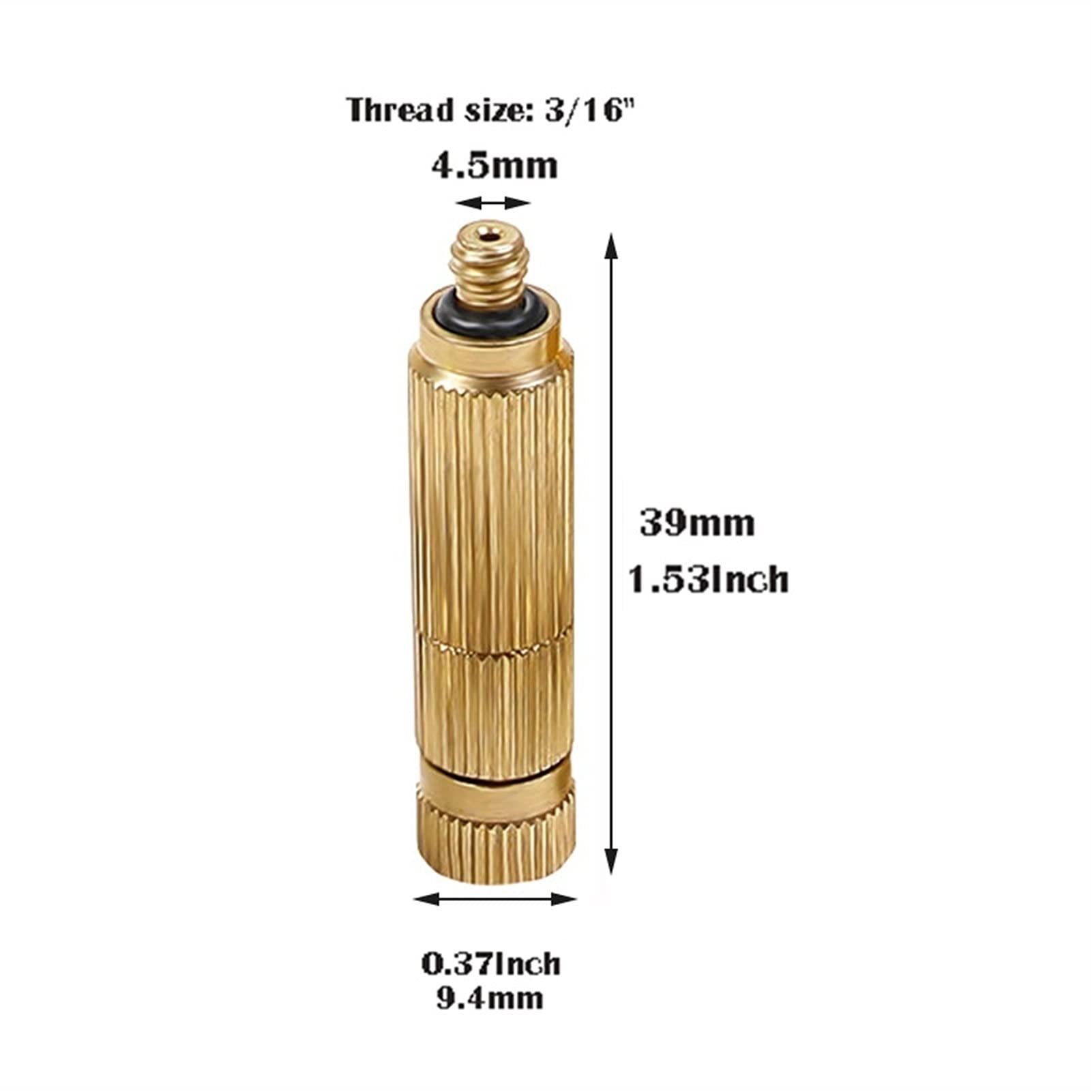 100 boquillas nebulizadoras de latón de repuesto para sistemas de refrigeración exteriores, pulverizador nebulizador de alta presión con filtro para patio, césped, paisajismo y control de polvo, 10