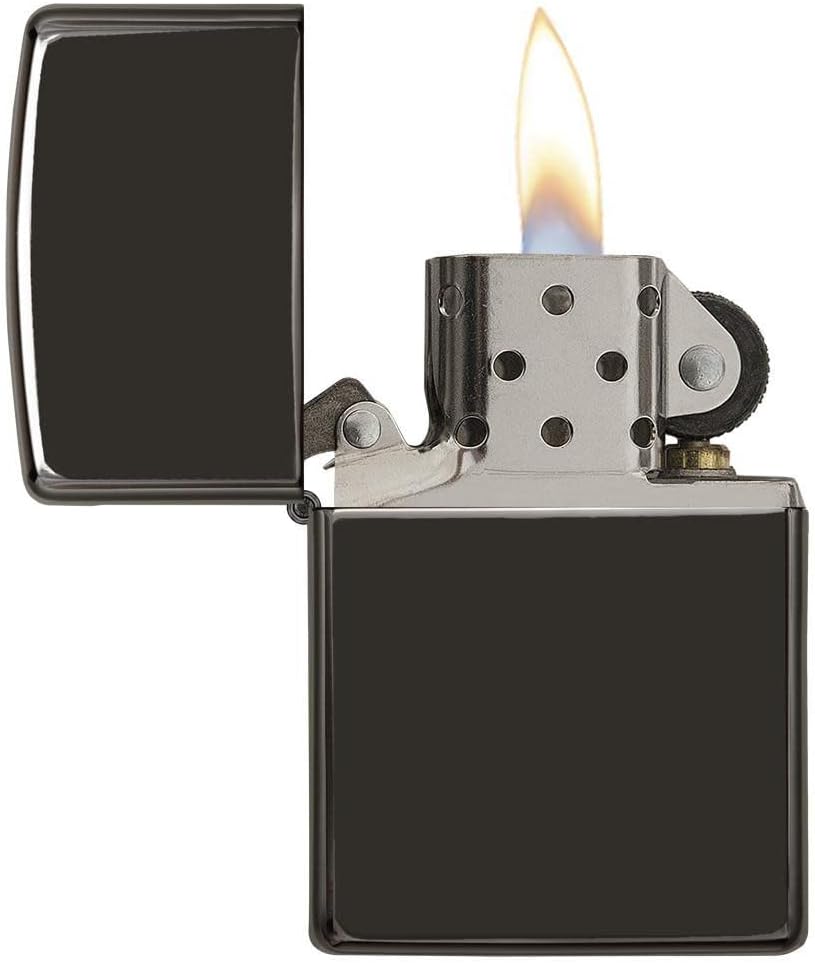 Zippo Lighter - Personalized Message Engraved on Colored Windproof Lighter High Polish Black 24756