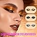 Lazy Eye Shadow Eyelash Patch, Eyeshadow Eyelash Makeup Stickers, 3-in-1 Reusable Fast Eye Makeup Stickers with False Lashes, Shadow, Eyeliner, for Party, Prom (3 Pairs)