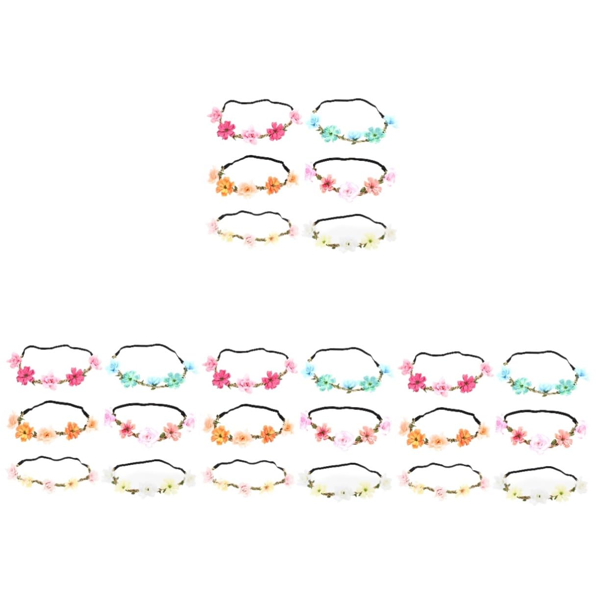 GALPADA 24stücke Teiliges Blumenkranz Haarband Für Hochzeiten Und Festivals Blumengirlande Und Charmante Haaraccessoires Für Braut Und Gäste