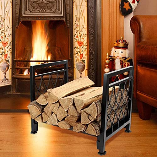 Firewood Rack Indoor Fireplace Log Holder Outdoor Wood Storage Log Rack Decorative Heavy Duty Steel Firewood Carrier Stove Bracket Stacking Rack - Fireplace, Stove And Fire Pit (Line) #TOP5