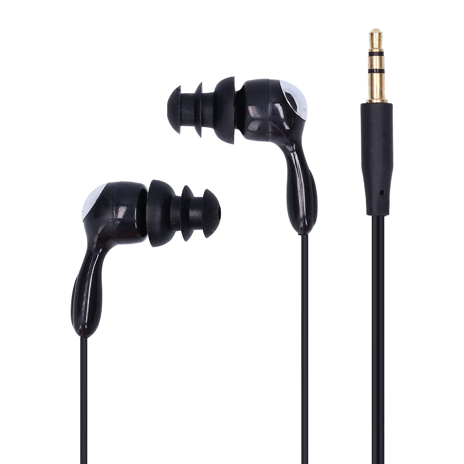 – IP68 Swimming Headphones, Wired In Ear Sweatproof Earbuds, Replacement Earbuds Retro Headphones, Ideal for Diving, Snorkeling, Showering (Black)