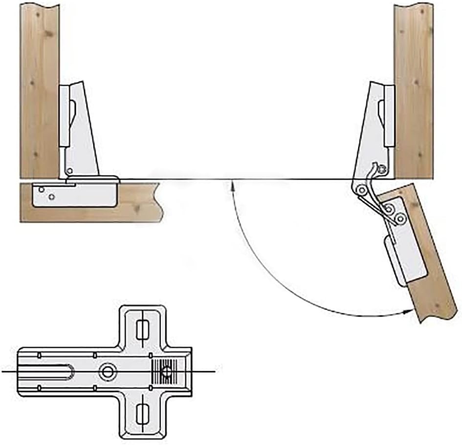 35mm-105 Degrees Clip-On Soft Closing Hinge Full Overlay Type with Mounting Plate and Euro Screws Kitchen Cabinet Door Hinges (Pack of 2) 3710 G01A - Image 3
